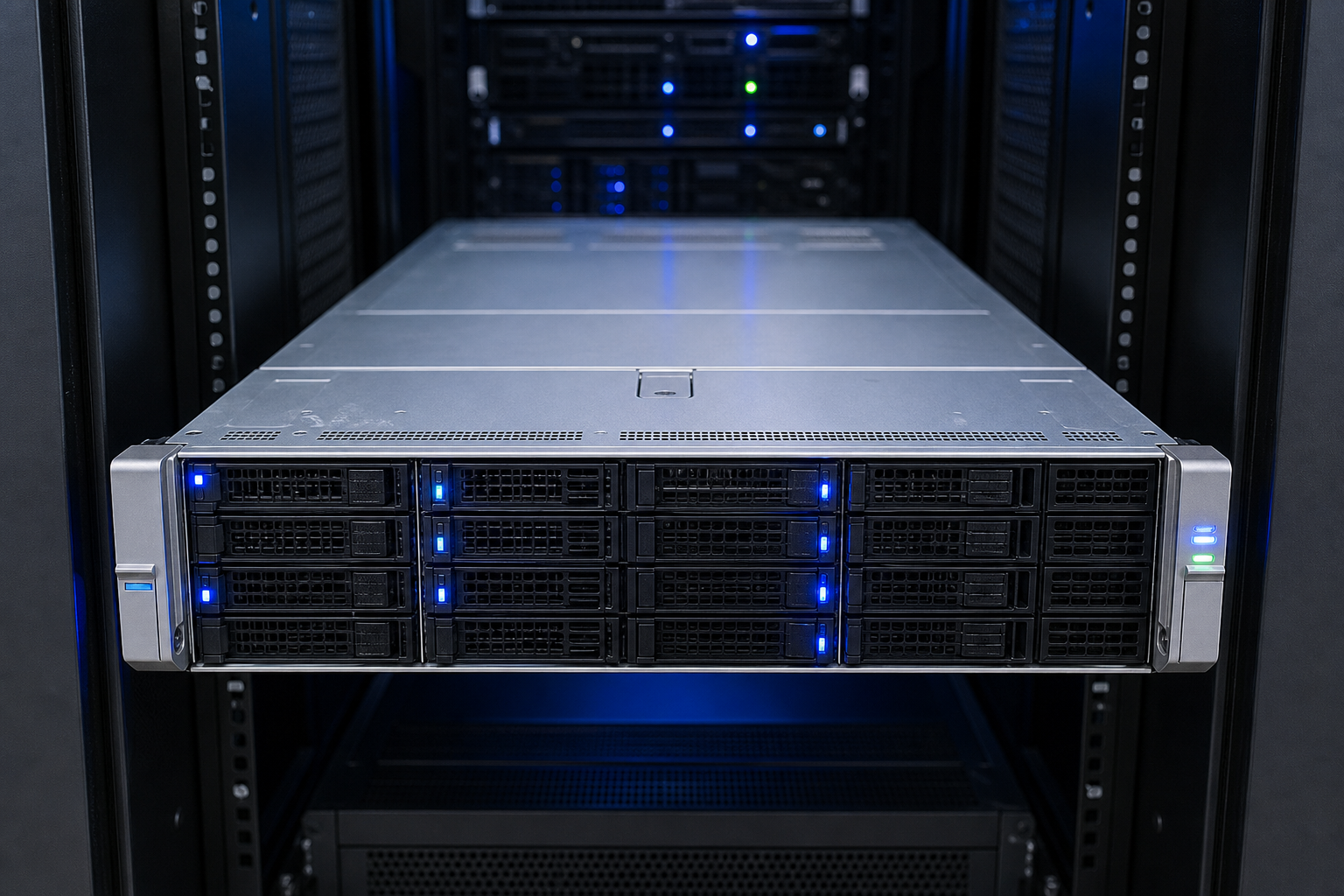 Krachtige rackserver voor serveronderhoud in een tandartspraktijk